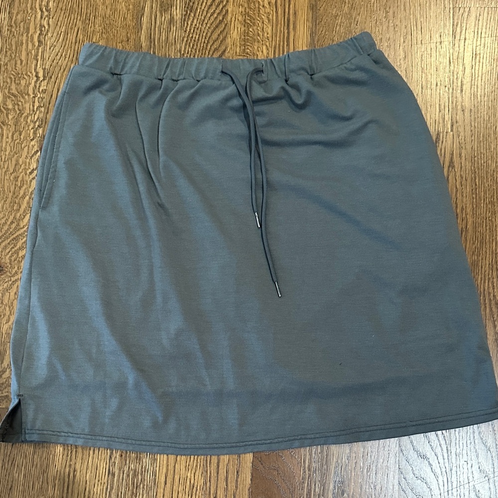 Casual Drawstring Mini Skort in Gray